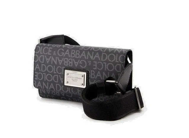 Dolce & Gabbana Logo Jacquard Foldover Top Crossbody Bag