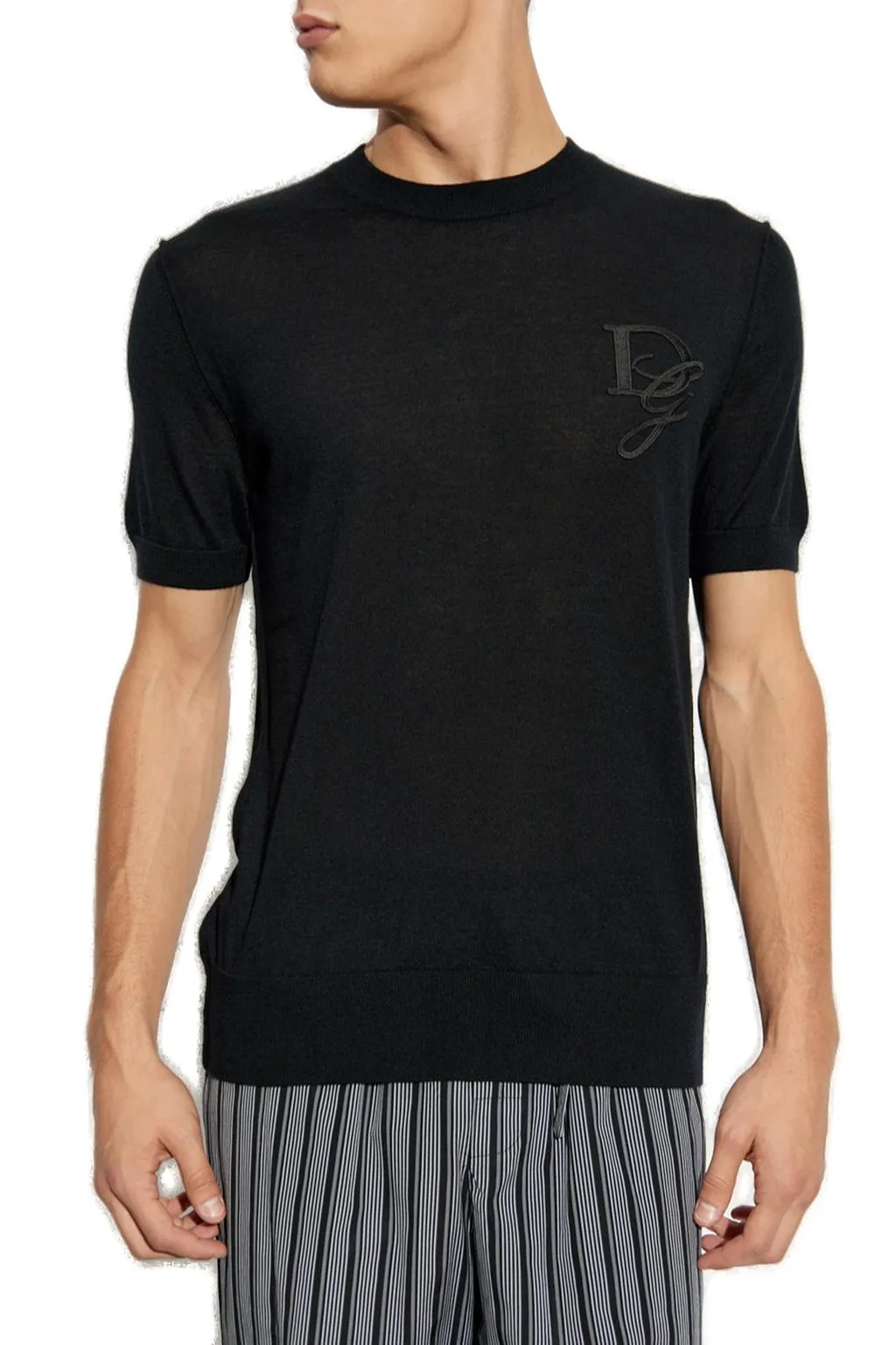 Dolce & Gabbana Dg Logo Patch Crewneck Sweater