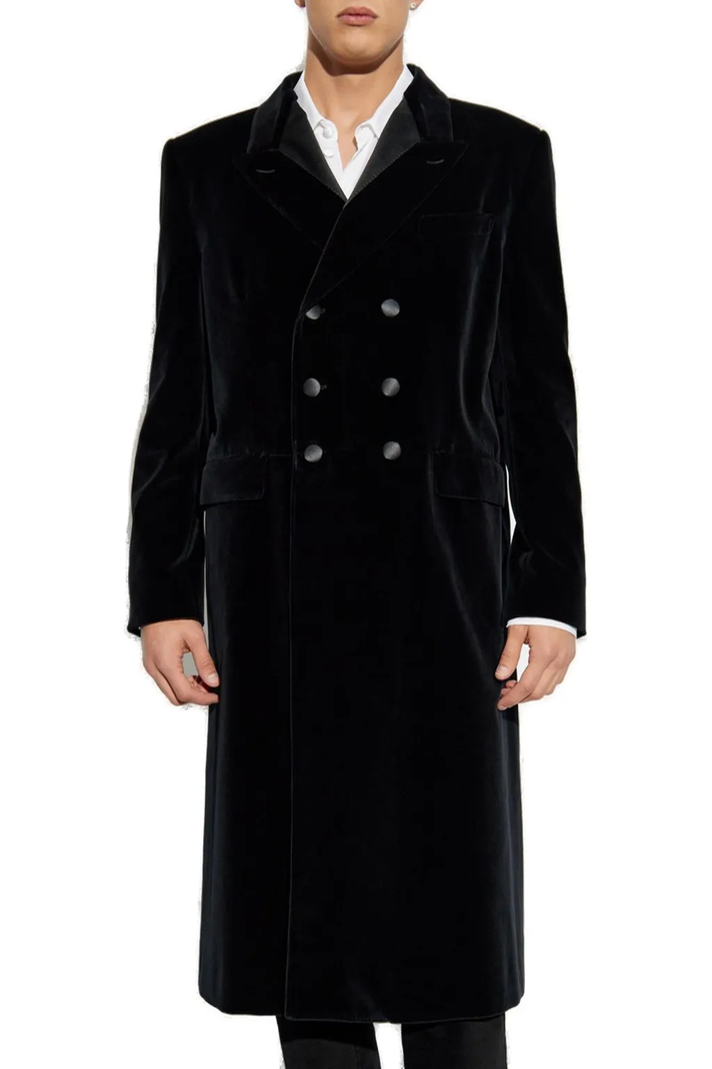 Dolce & Gabbana Satin Detailed Velvet Coat