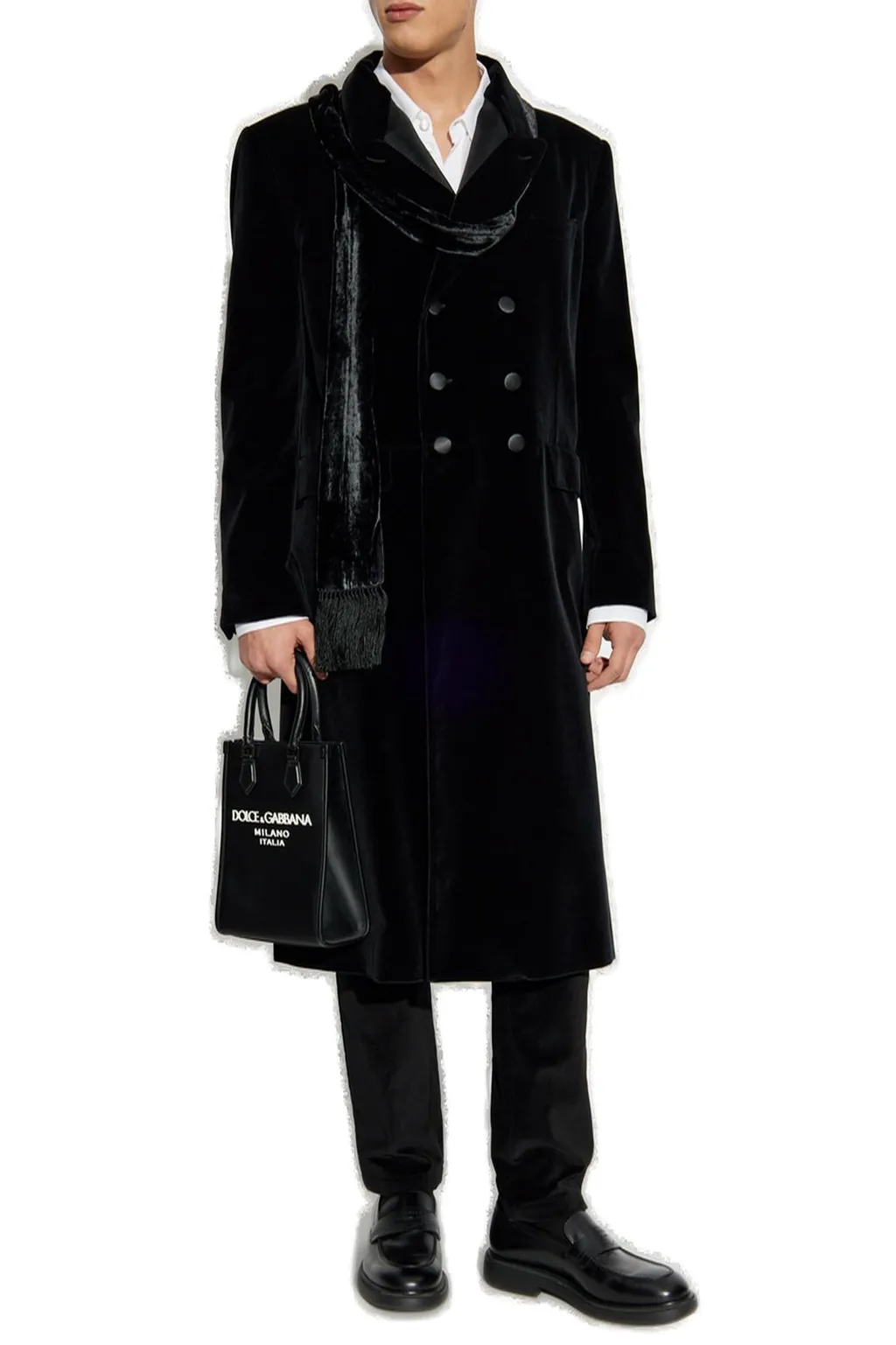 Dolce & Gabbana Satin Detailed Velvet Coat