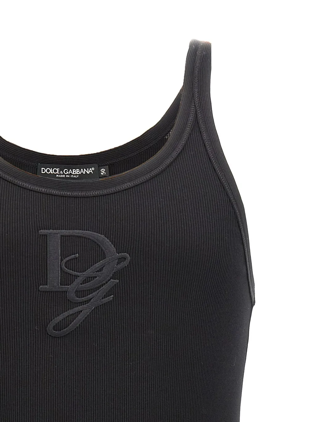 Dolce & Gabbana Logo Embroidered Tank Top
