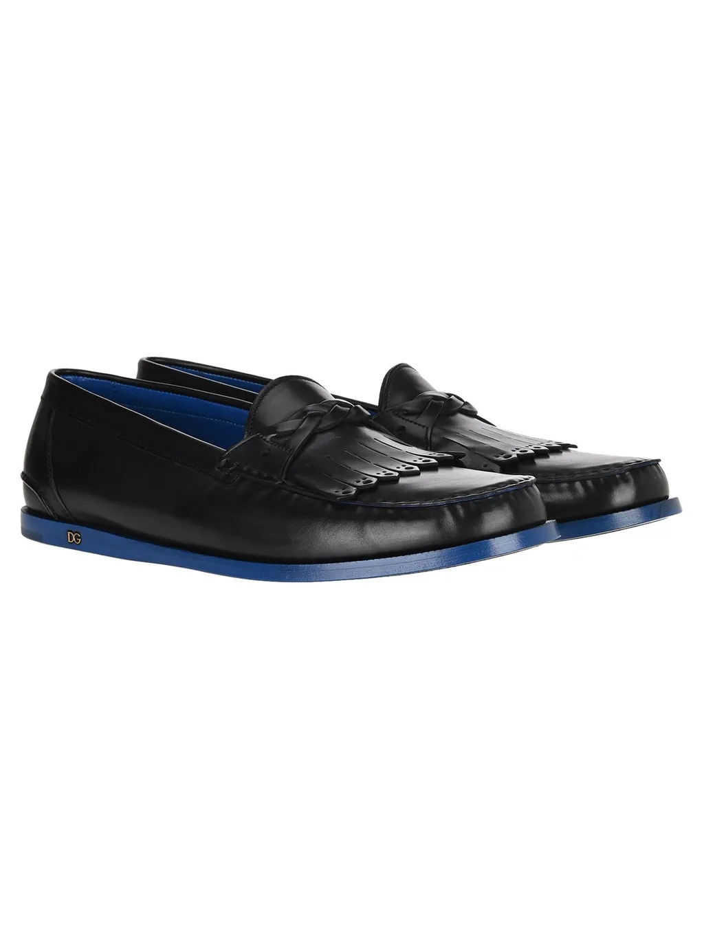 Dolce & Gabbana Dg Logo Plaque Fringed Moccasins
