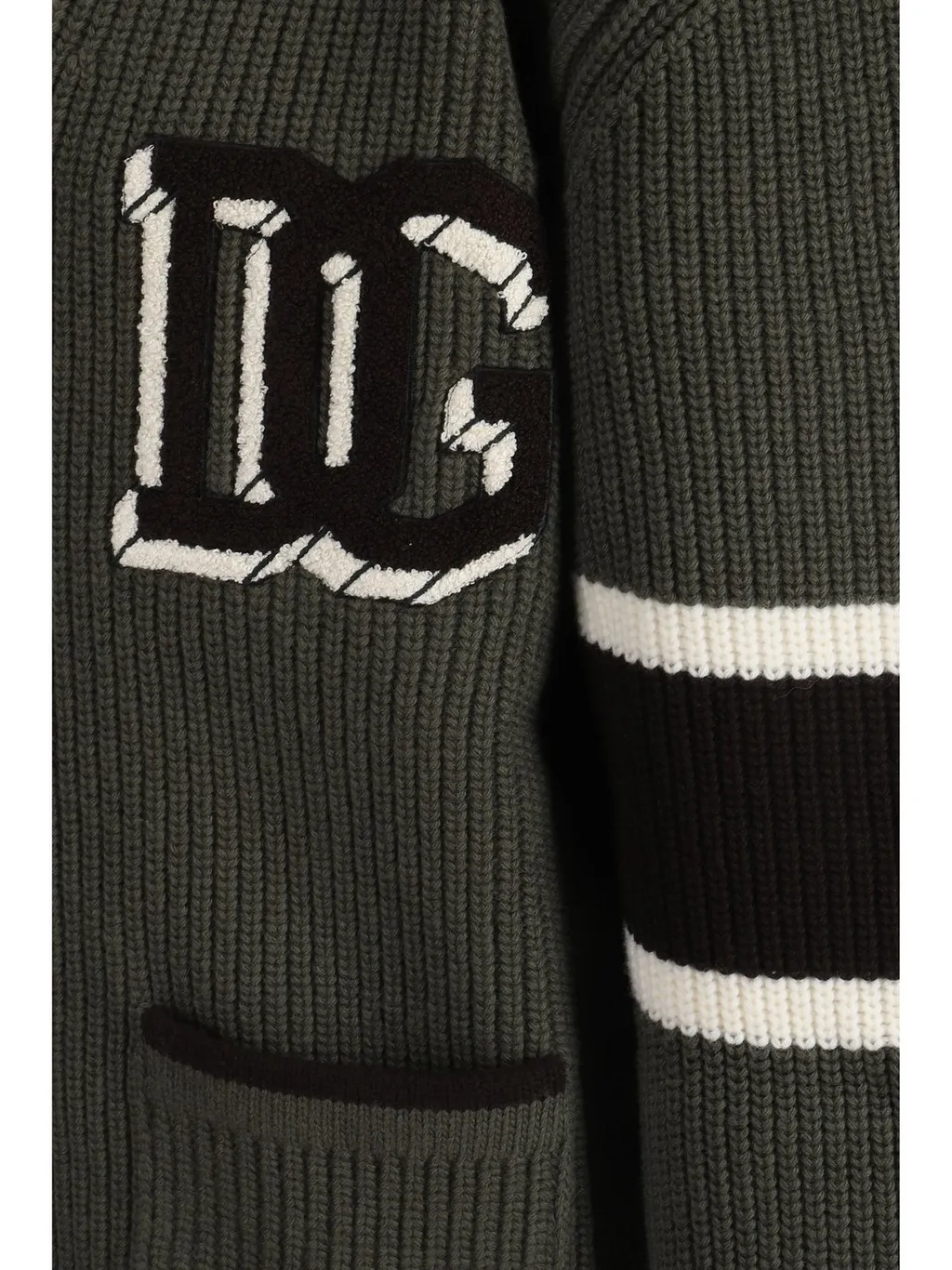 Dolce & Gabbana Dg Logo Patch Rib-Knitted Cardigan