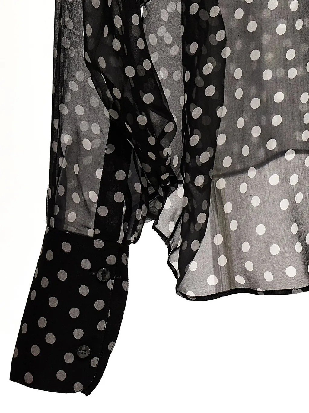Dolce & Gabbana Polka-Dot Printed Oversize Chiffon Shirt