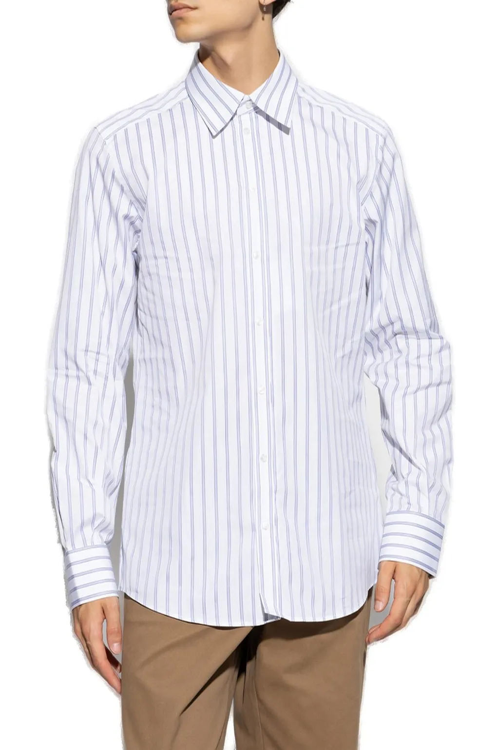 Dolce & Gabbana Striped Curved Hem Shirt