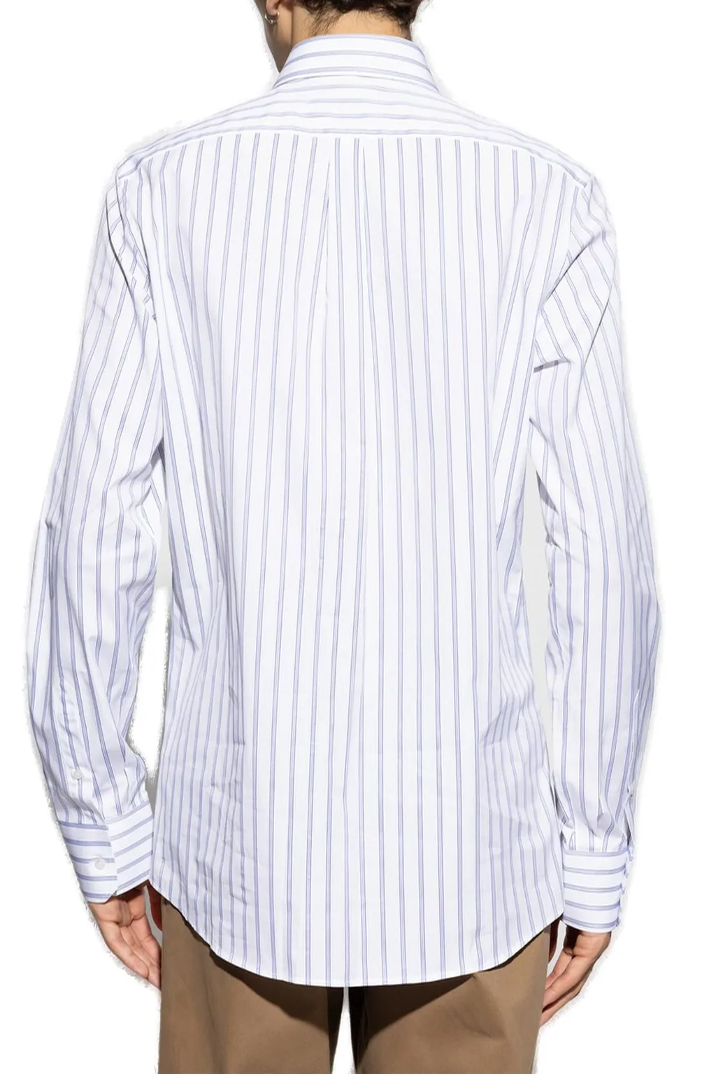Dolce & Gabbana Striped Curved Hem Shirt