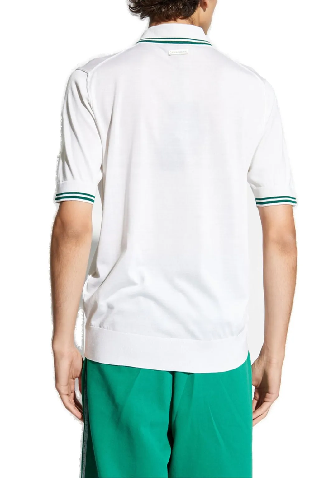 Dolce & Gabbana Stripe Detailed Knitted Polo Shirt