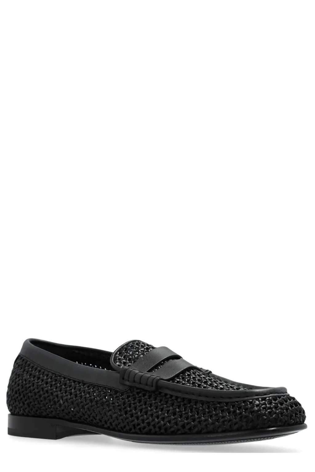 Dolce & Gabbana Logo Lettering Interwoven Penny Loafers