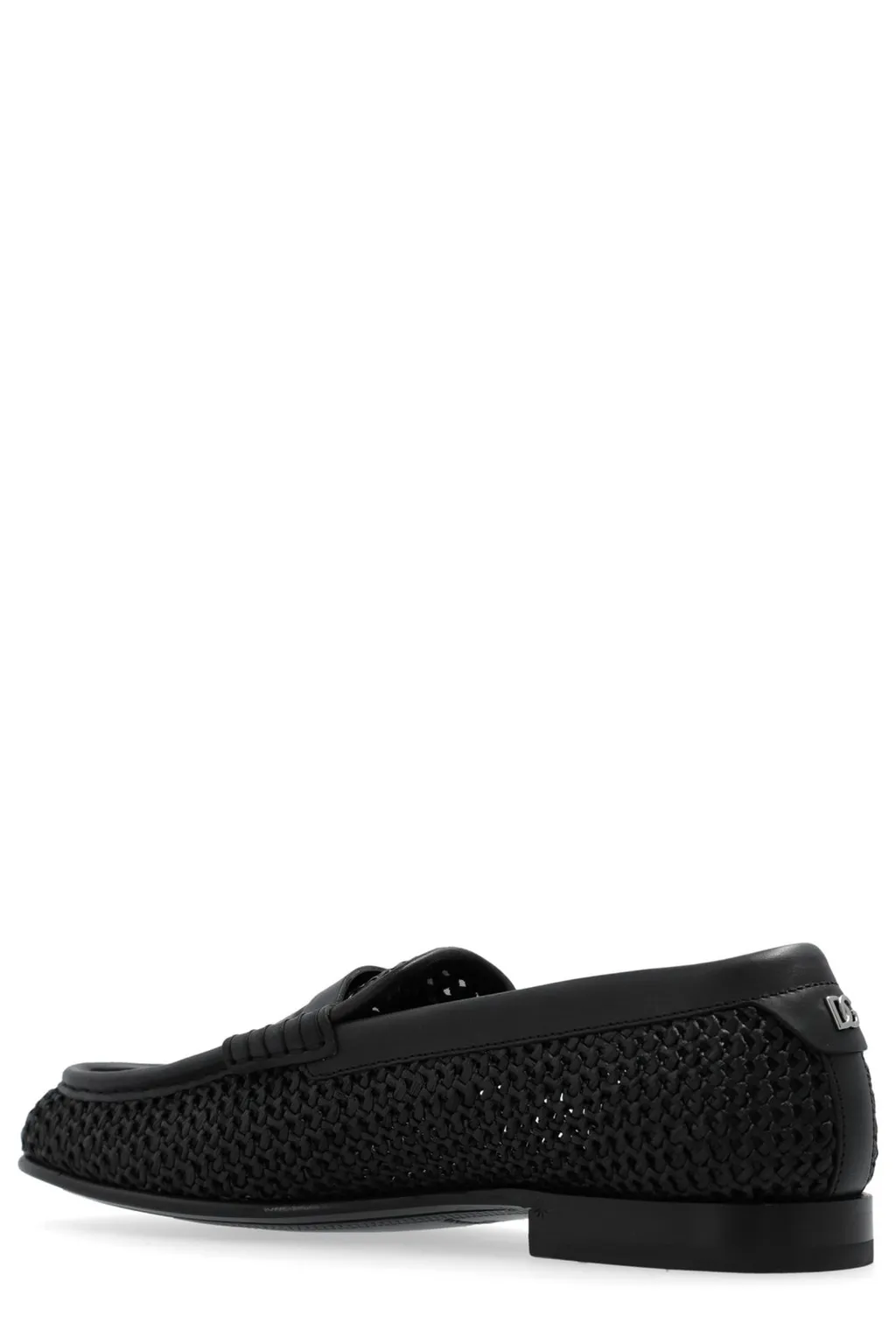 Dolce & Gabbana Logo Lettering Interwoven Penny Loafers