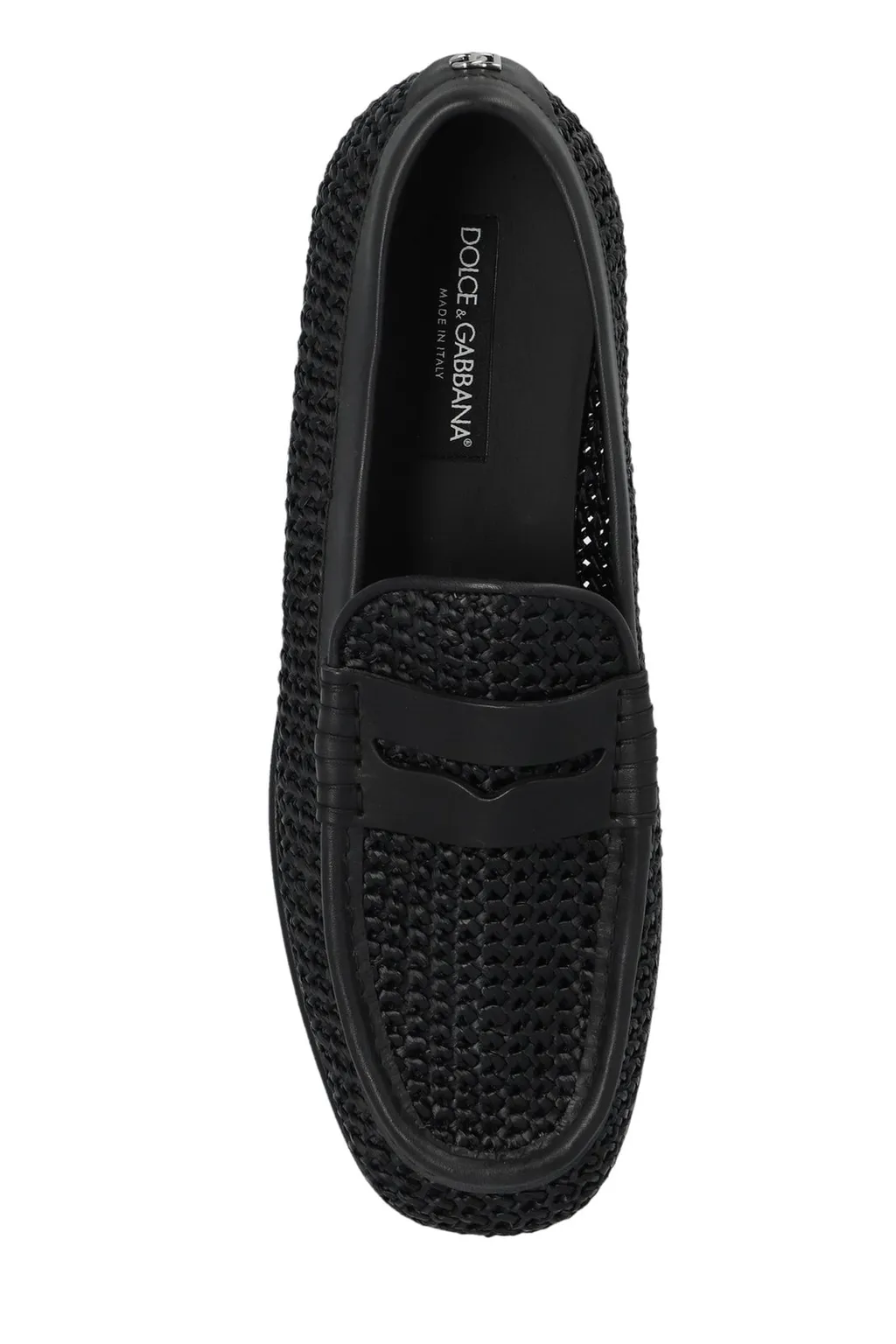 Dolce & Gabbana Logo Lettering Interwoven Penny Loafers