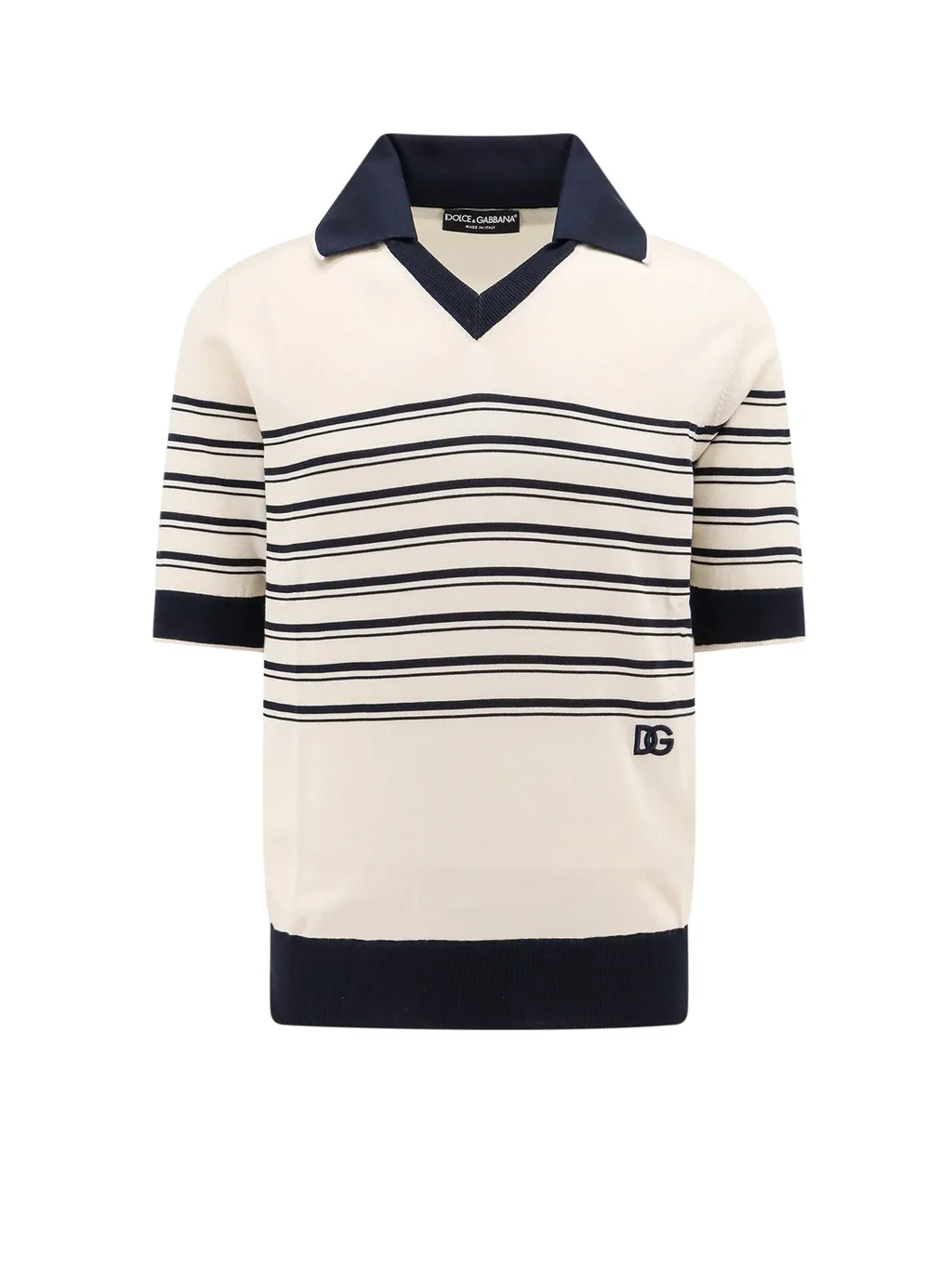 Dolce & Gabbana Logo Embroidered Knitted Polo Shirt