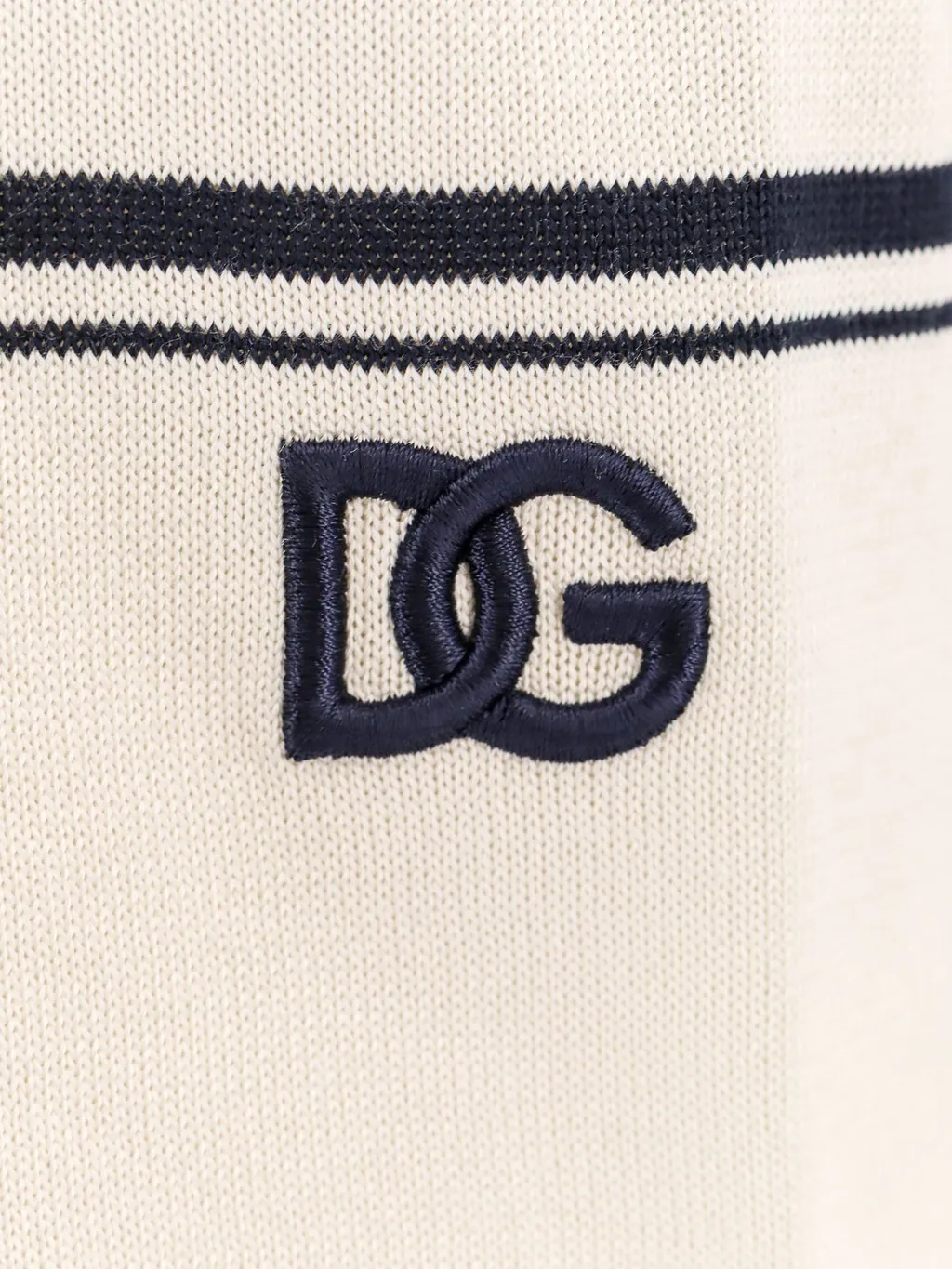 Dolce & Gabbana Logo Embroidered Knitted Polo Shirt