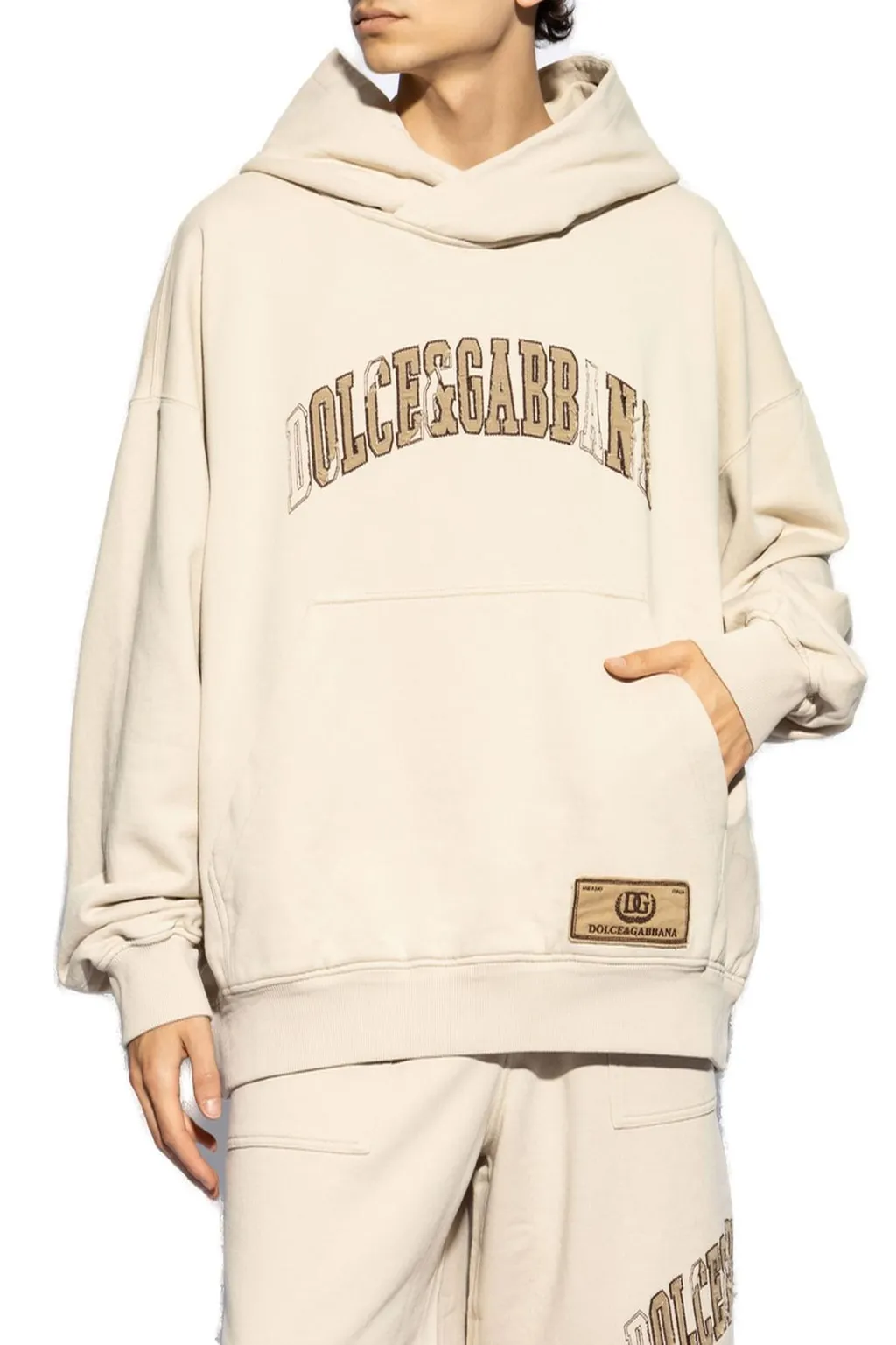 Dolce & Gabbana Logo Embroidered Jersey Hoodie