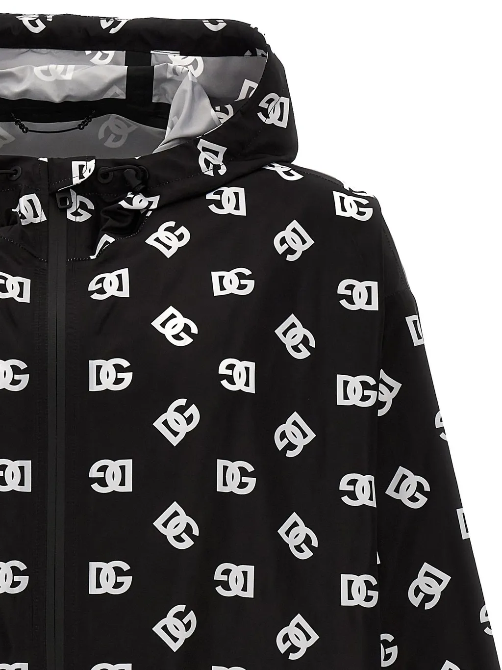 Dolce & Gabbana All-Over Logo Printed Hooded Jacket