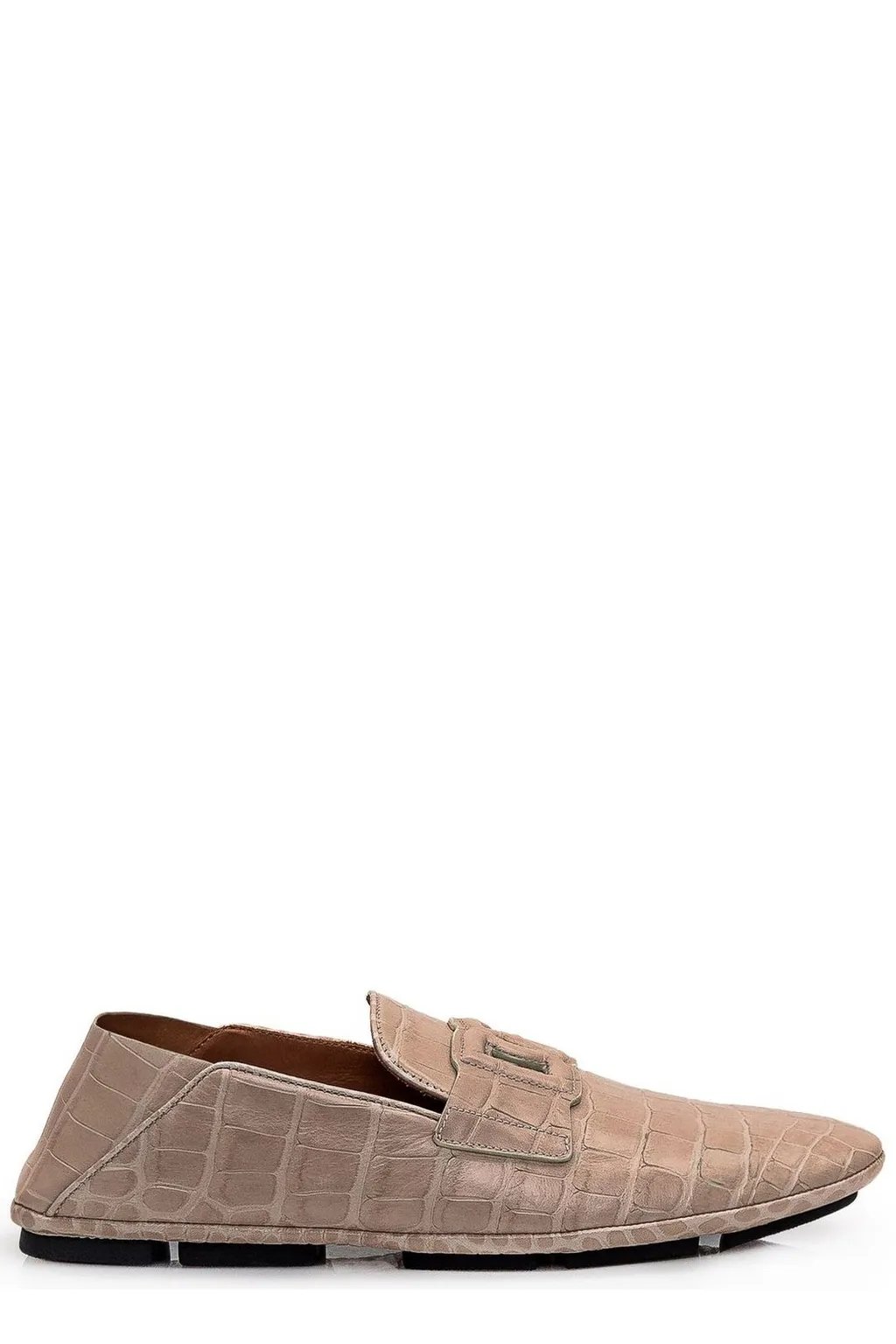 Dolce & Gabbana Dg Logo Embossed Almond Toe Loafers