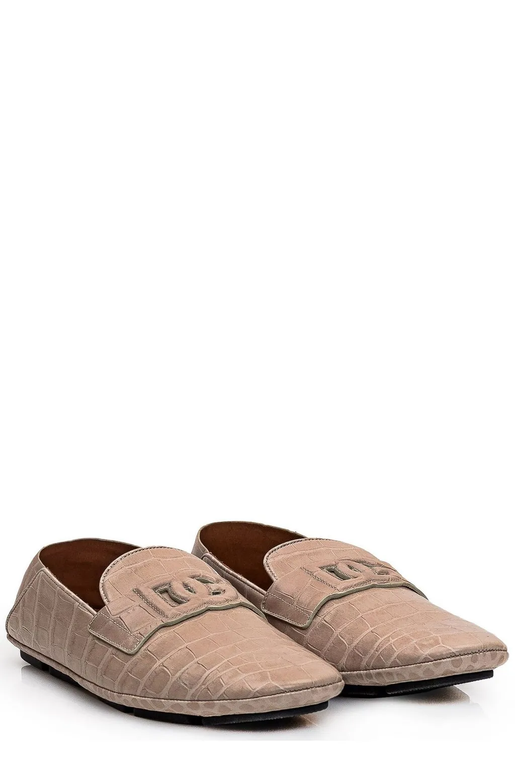 Dolce & Gabbana Dg Logo Embossed Almond Toe Loafers