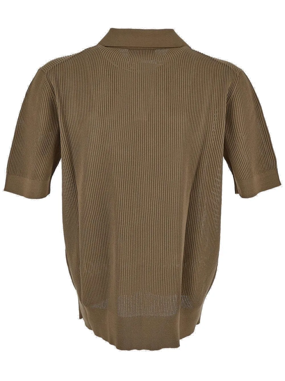 Dolce & Gabbana Openwork V-Neck Polo Shirt
