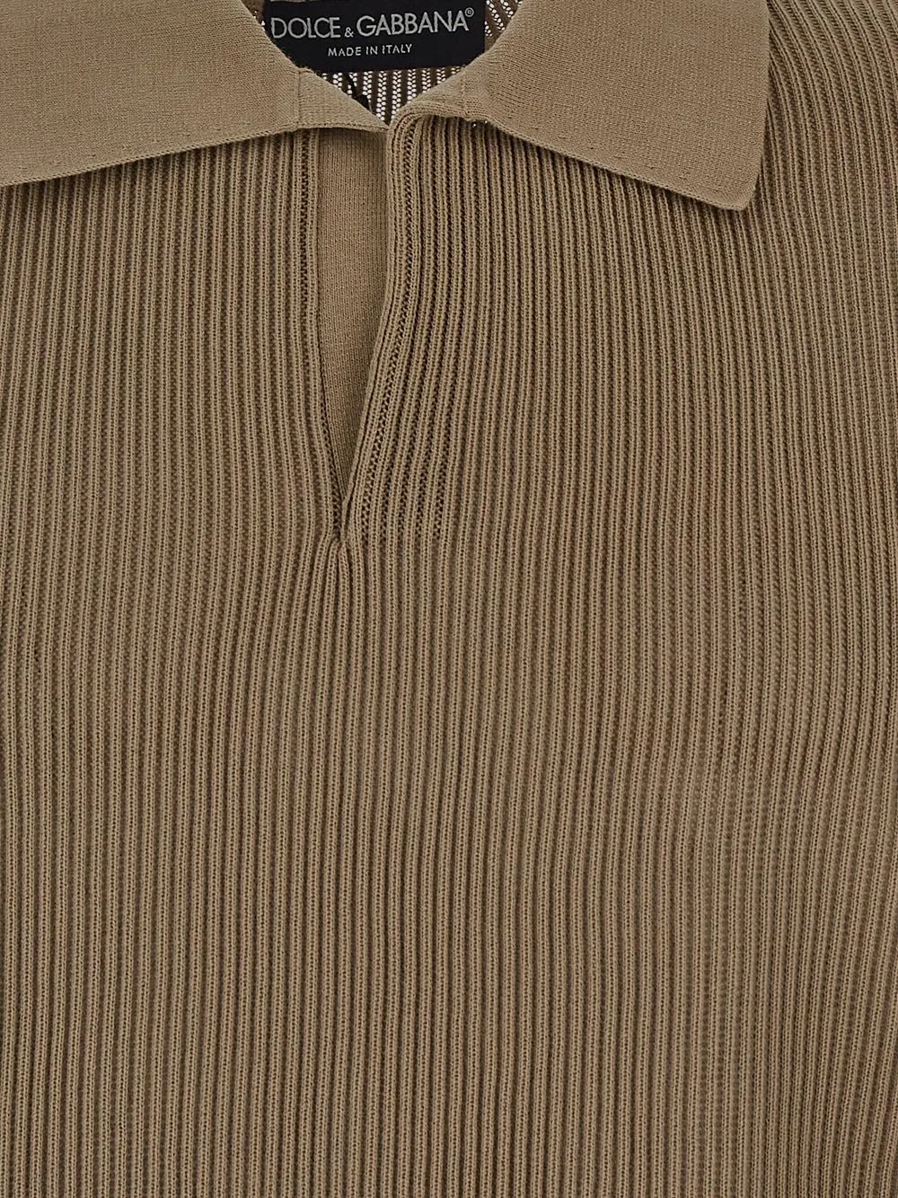 Dolce & Gabbana Openwork V-Neck Polo Shirt