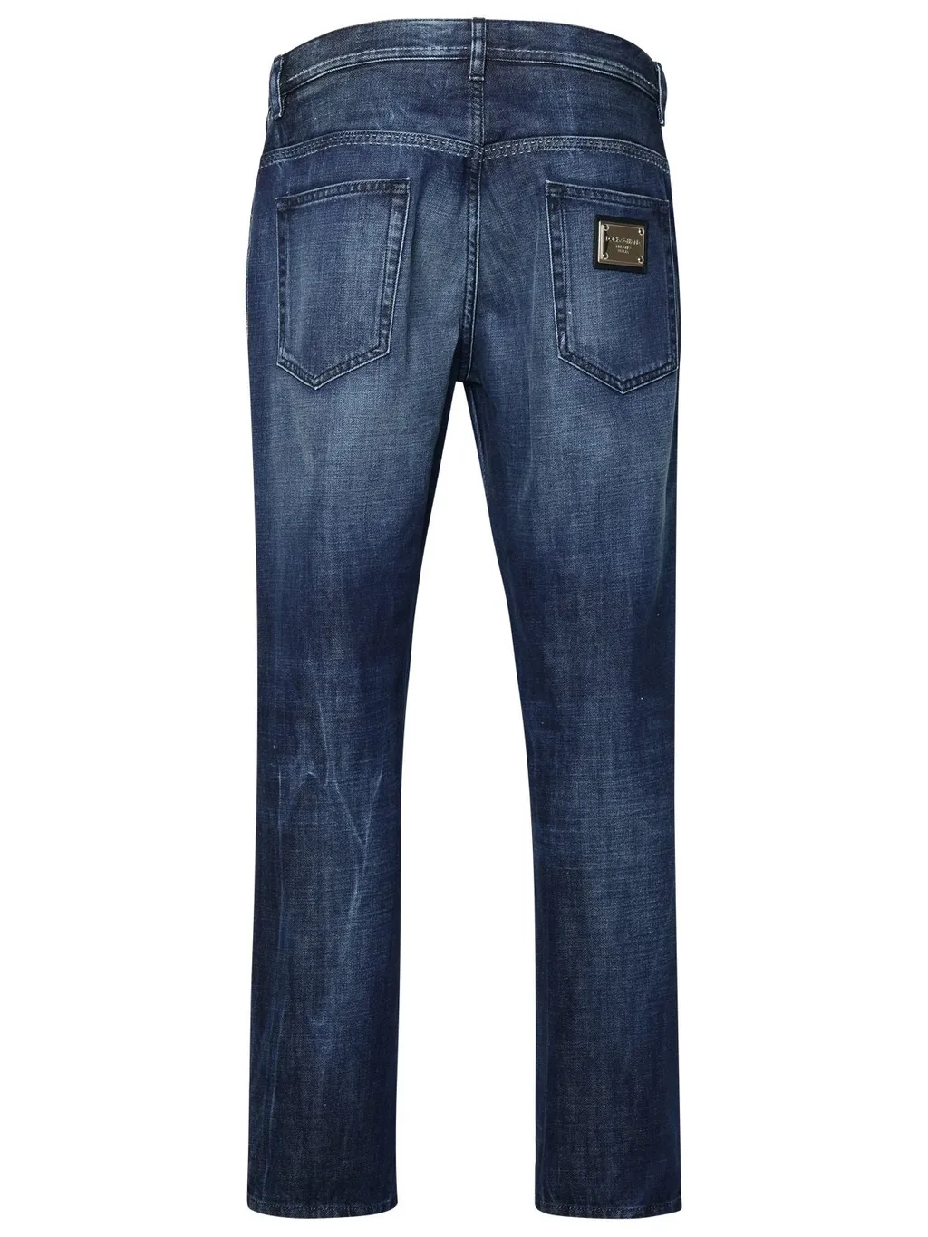 Dolce & Gabbana Logo-Plaque Frayed Edge Jeans