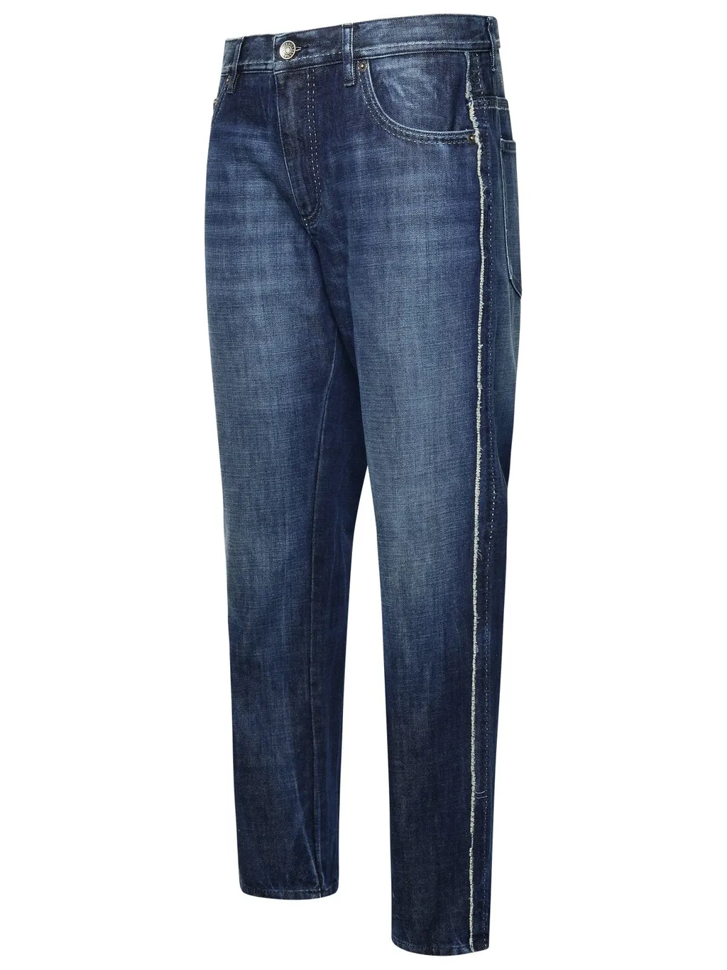 Dolce & Gabbana Logo-Plaque Frayed Edge Jeans