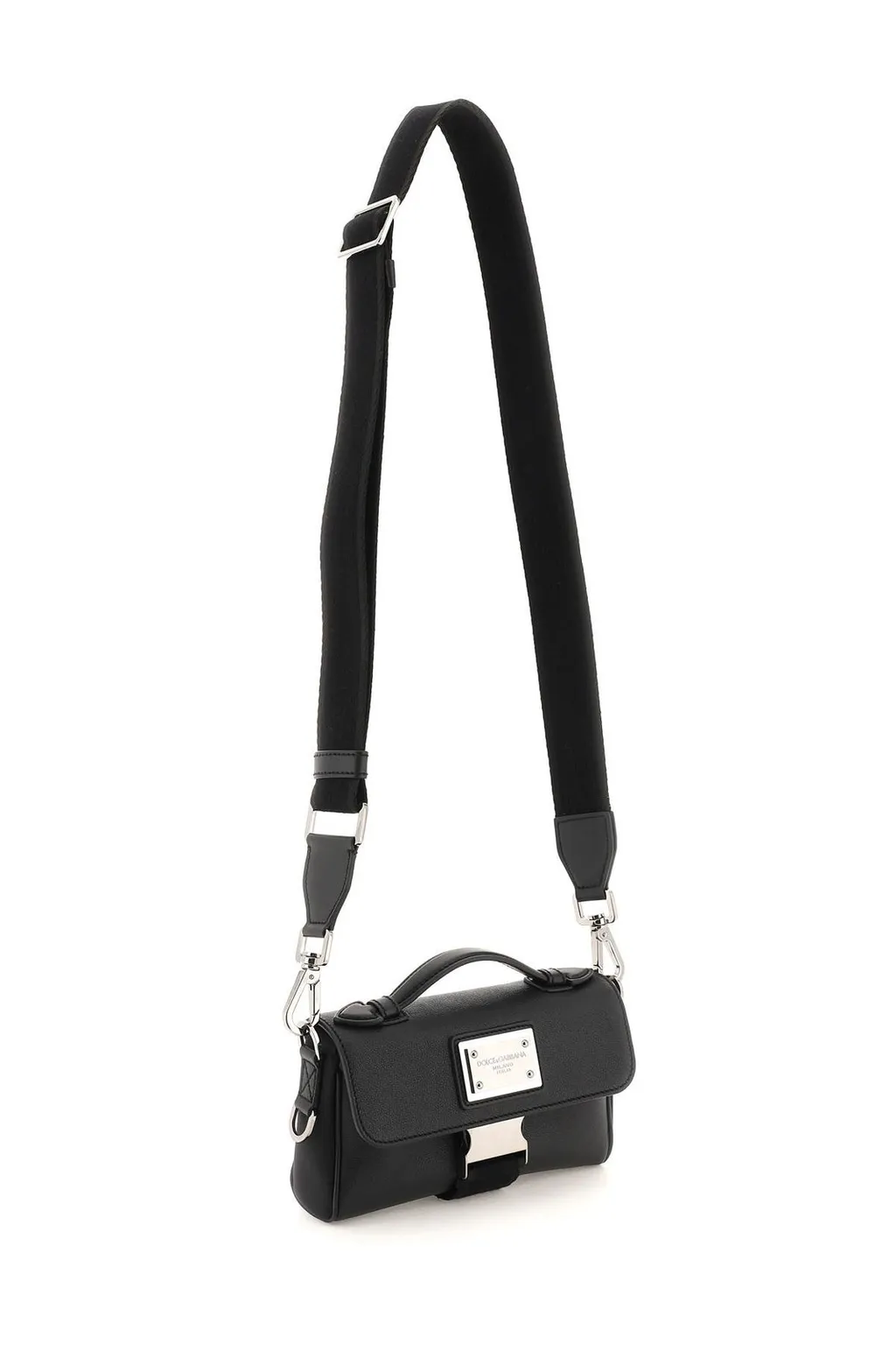 Dolce & Gabbana Logo Plaque Buckled Shoulder Bag
