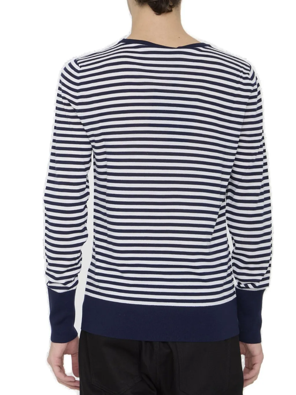 Dolce & Gabbana Logo-Embroidered Striped Crewneck Jumper