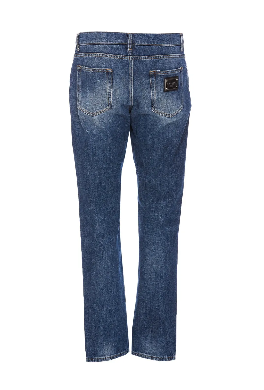 Dolce & Gabbana Straight Leg Distressed Jeans