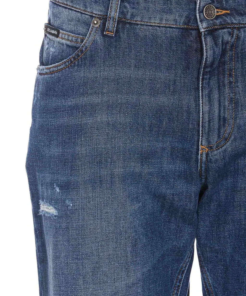 Dolce & Gabbana Straight Leg Distressed Jeans