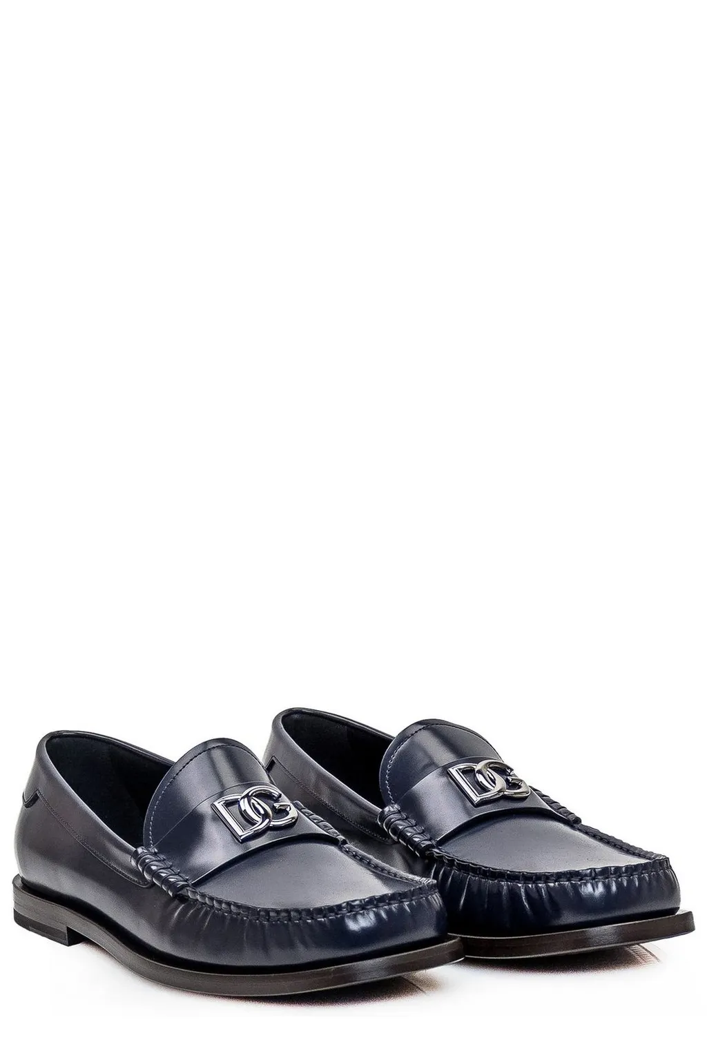 Dolce & Gabbana Logo-Plaque Gathered Detailed Loafers