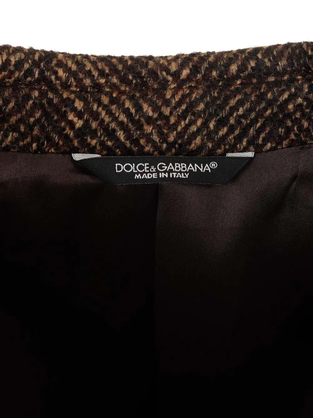 Dolce & Gabbana Straight Hem Herringbone Coat