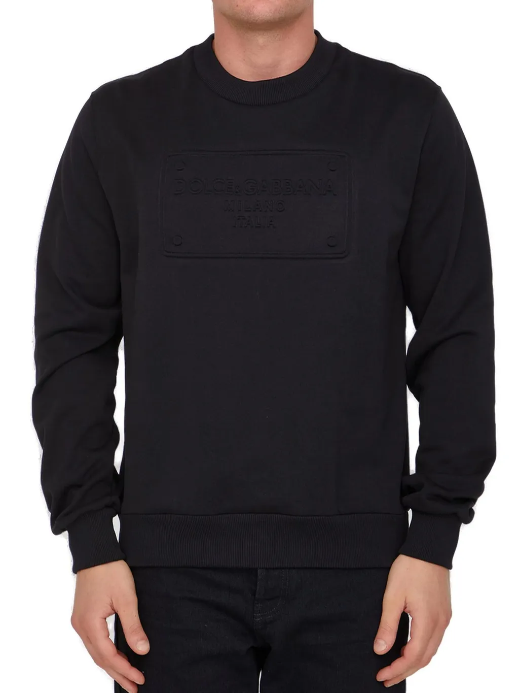 Dolce & Gabbana Dg Logo Embossed Technical Jersey Sweatshirt