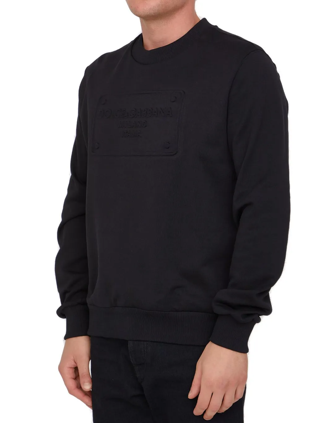 Dolce & Gabbana Dg Logo Embossed Technical Jersey Sweatshirt