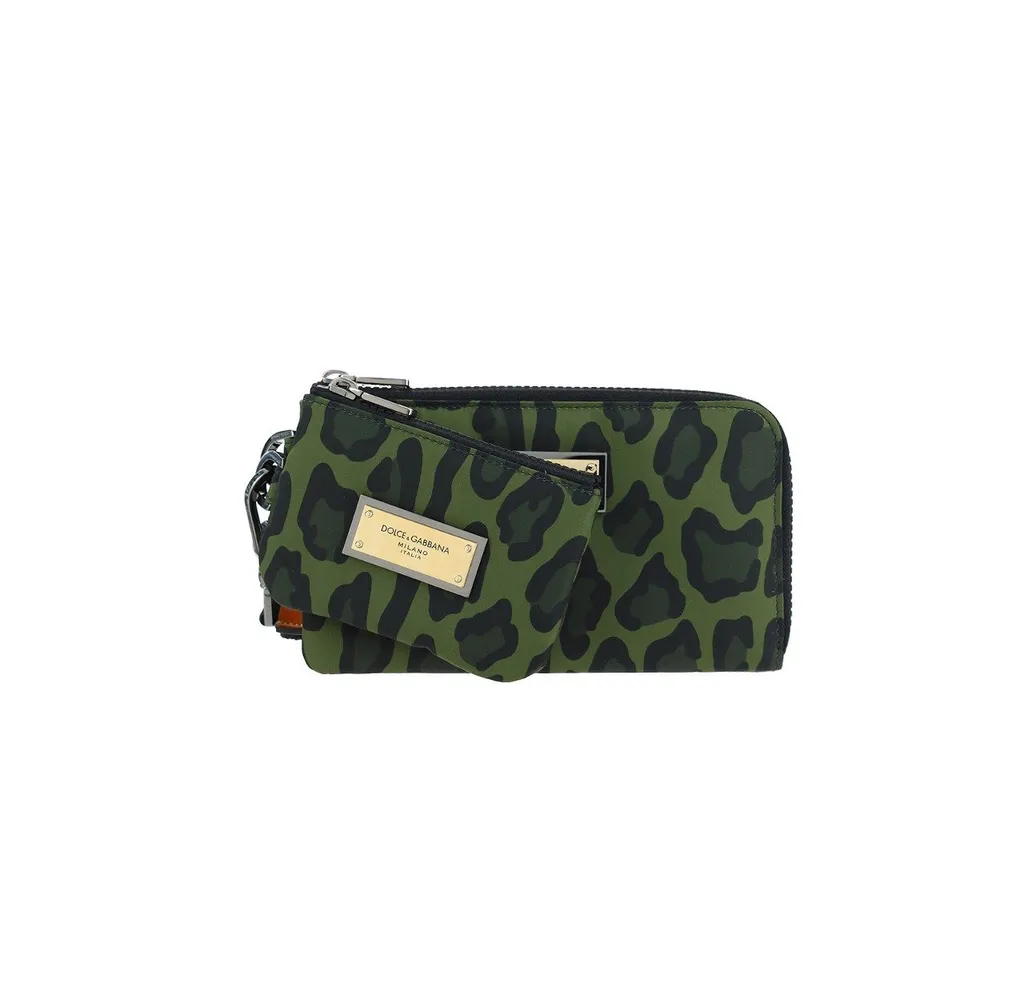 Dolce & Gabbana Logo Plaque Leopard Print Two-Piece Pouch