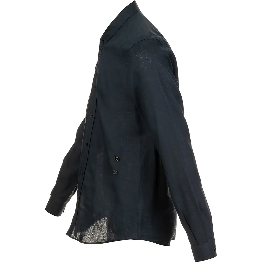Dolce & Gabbana Logo-Plaque Long-Sleeved Buttoned Shirt