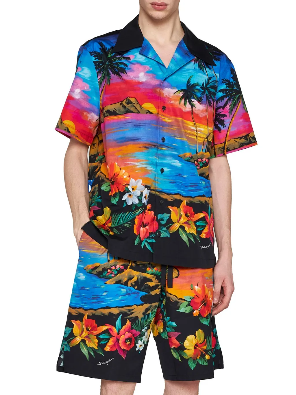 Dolce & Gabbana Hawaiian-Printed Drawstring Bermuda Shorts