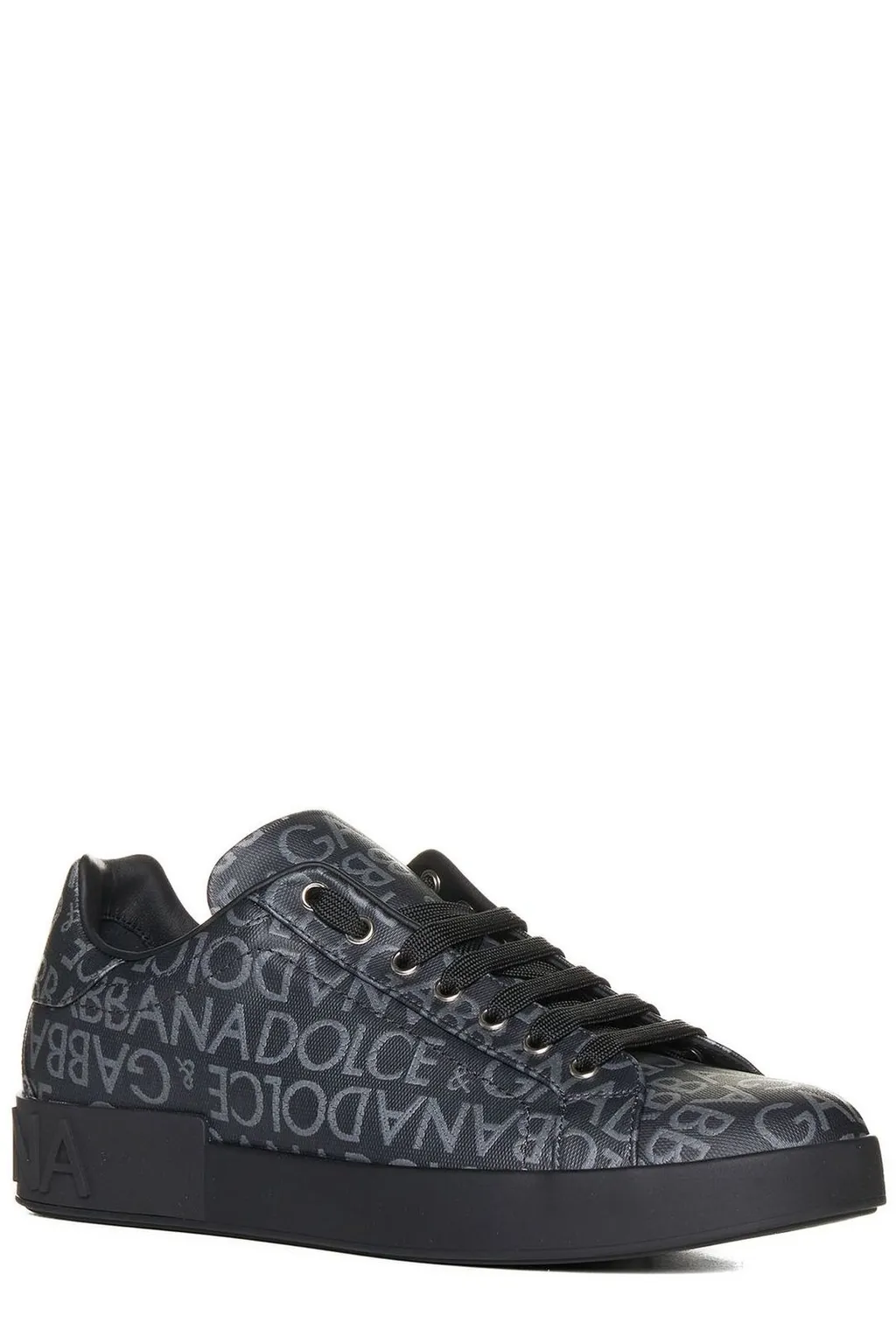 Dolce & Gabbana Portofino Logo Jacquard Lace-Up Sneakers