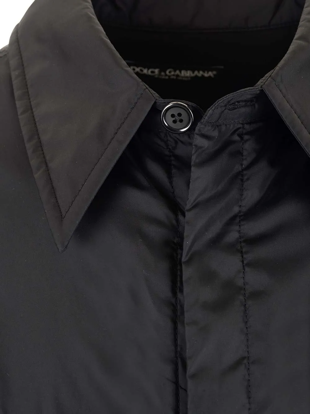 Dolce & Gabbana Logo-Patch Button-Concealed Shirt