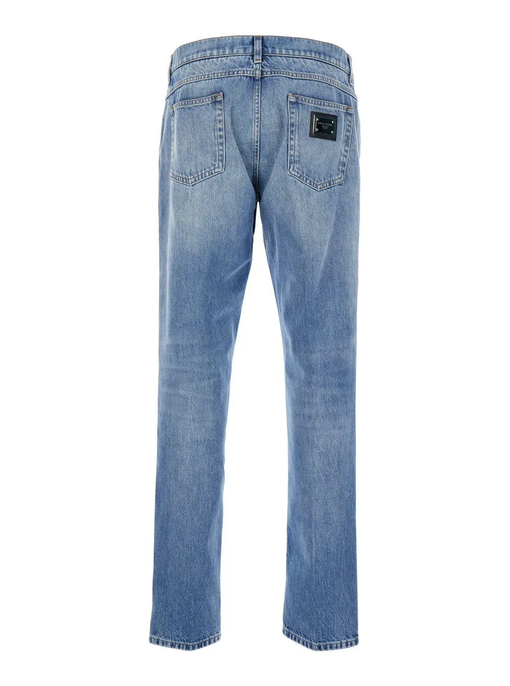 Dolce & Gabbana Logo Plaque Straight Leg Jeans