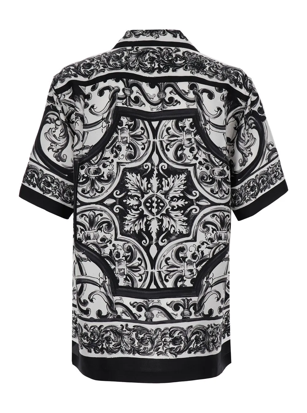 Dolce & Gabbana Majolica-Printed Short Sleeved Shirt