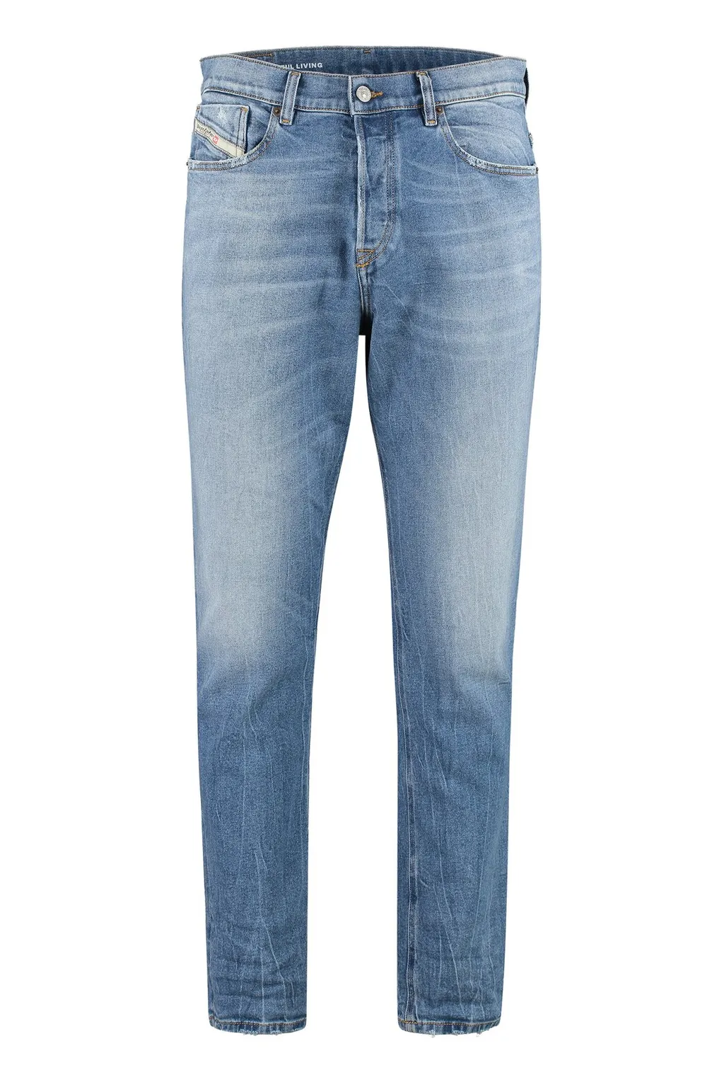 Diesel Logo Patch Straight Leg Jeans