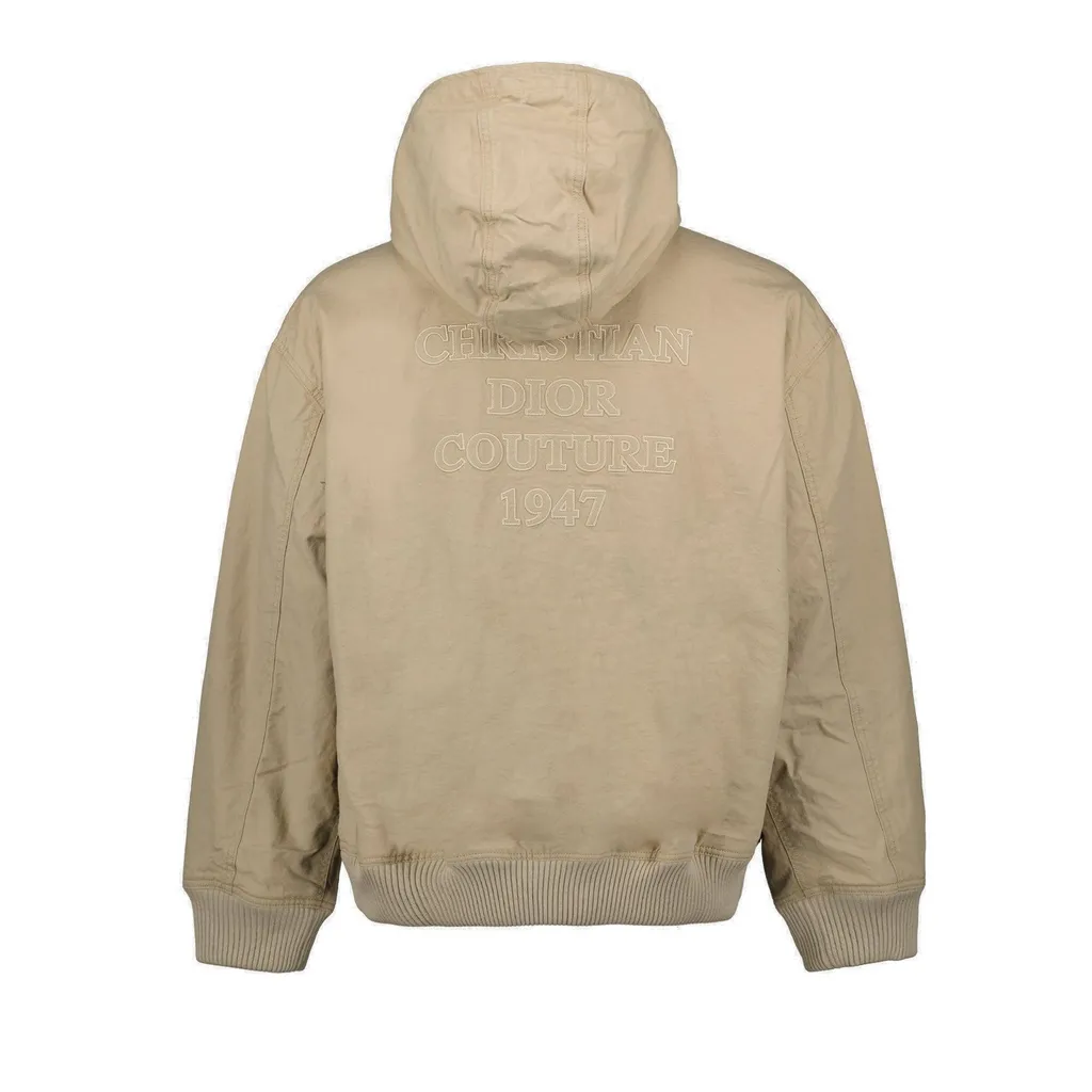 Dior Homme Logo Embroidered Zip-Up Hoodie