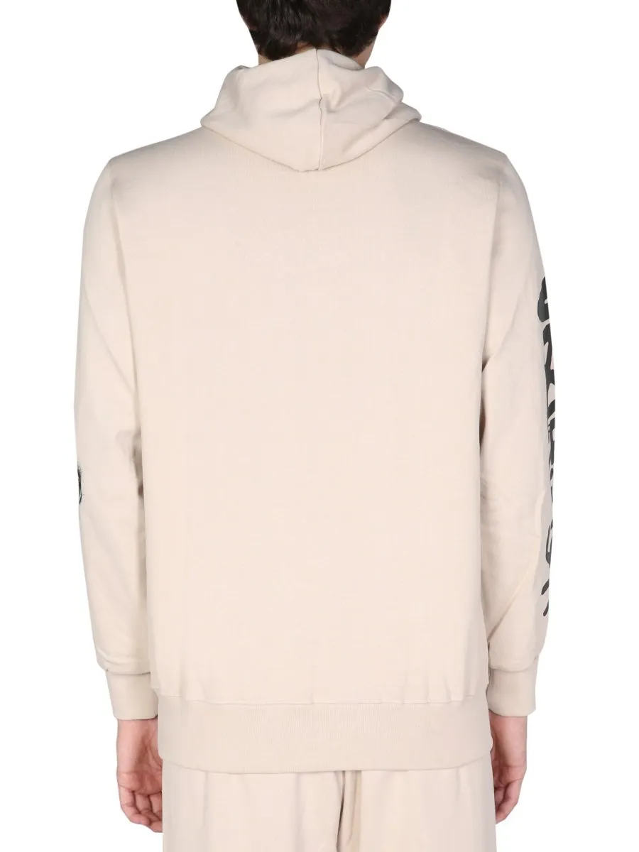 Disclaimer Logo Printed Drawstring Hoodie