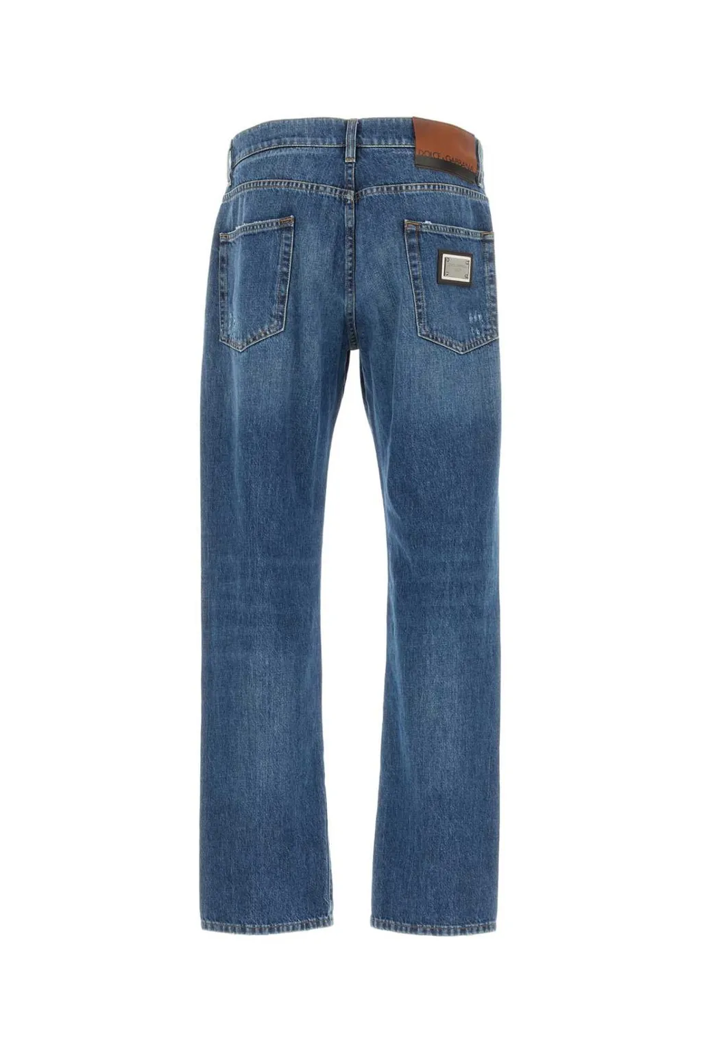 Dolce & Gabbana Distressed Straight Leg Jeans