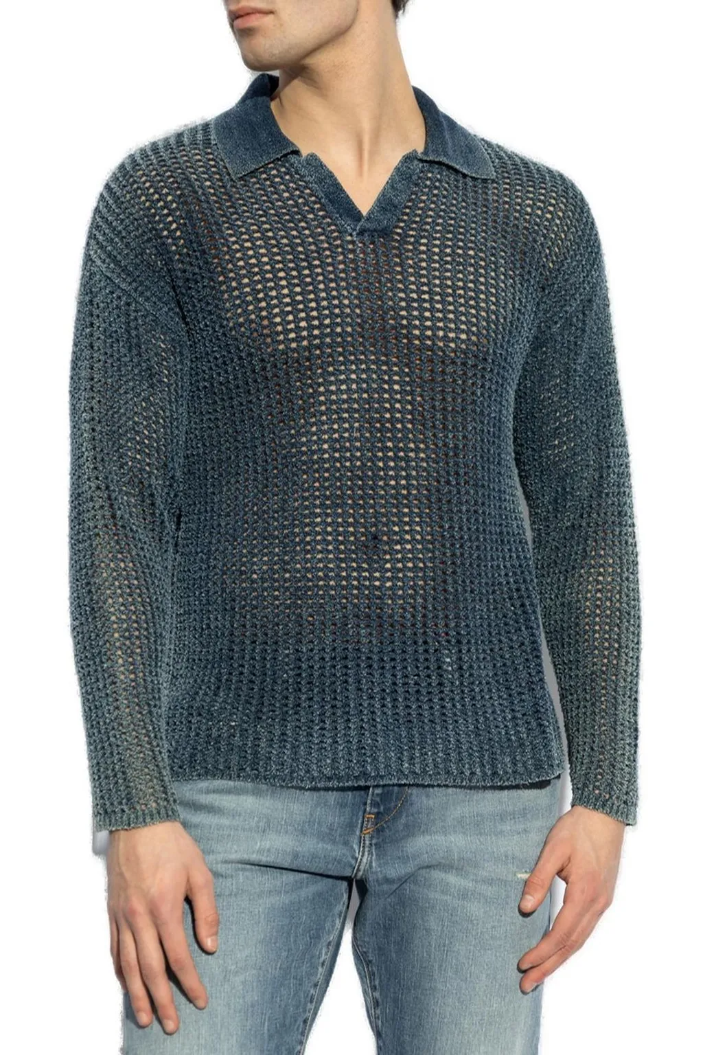 Diesel K-Squared Open-Knit Polo Jumper
