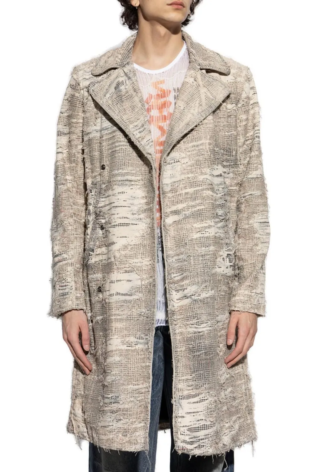 Diesel D-Isco-Fsg Distressed Denim Coat