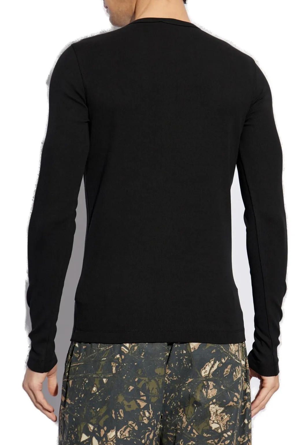 Diesel D-Ribber-Ls-N Logo Patch Knitted T-Shirt