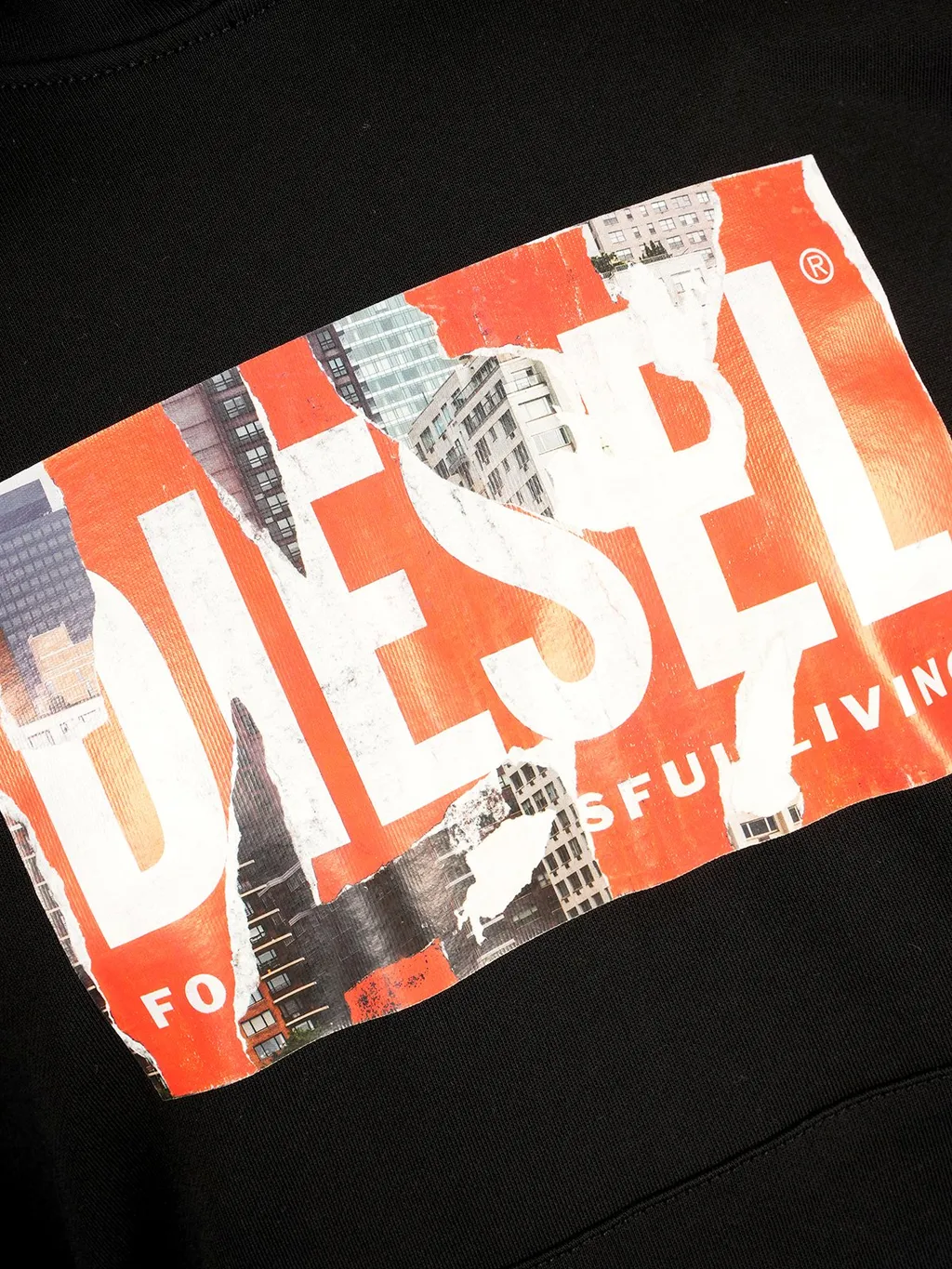 Diesel Logo Printed Drawstring Hoodie