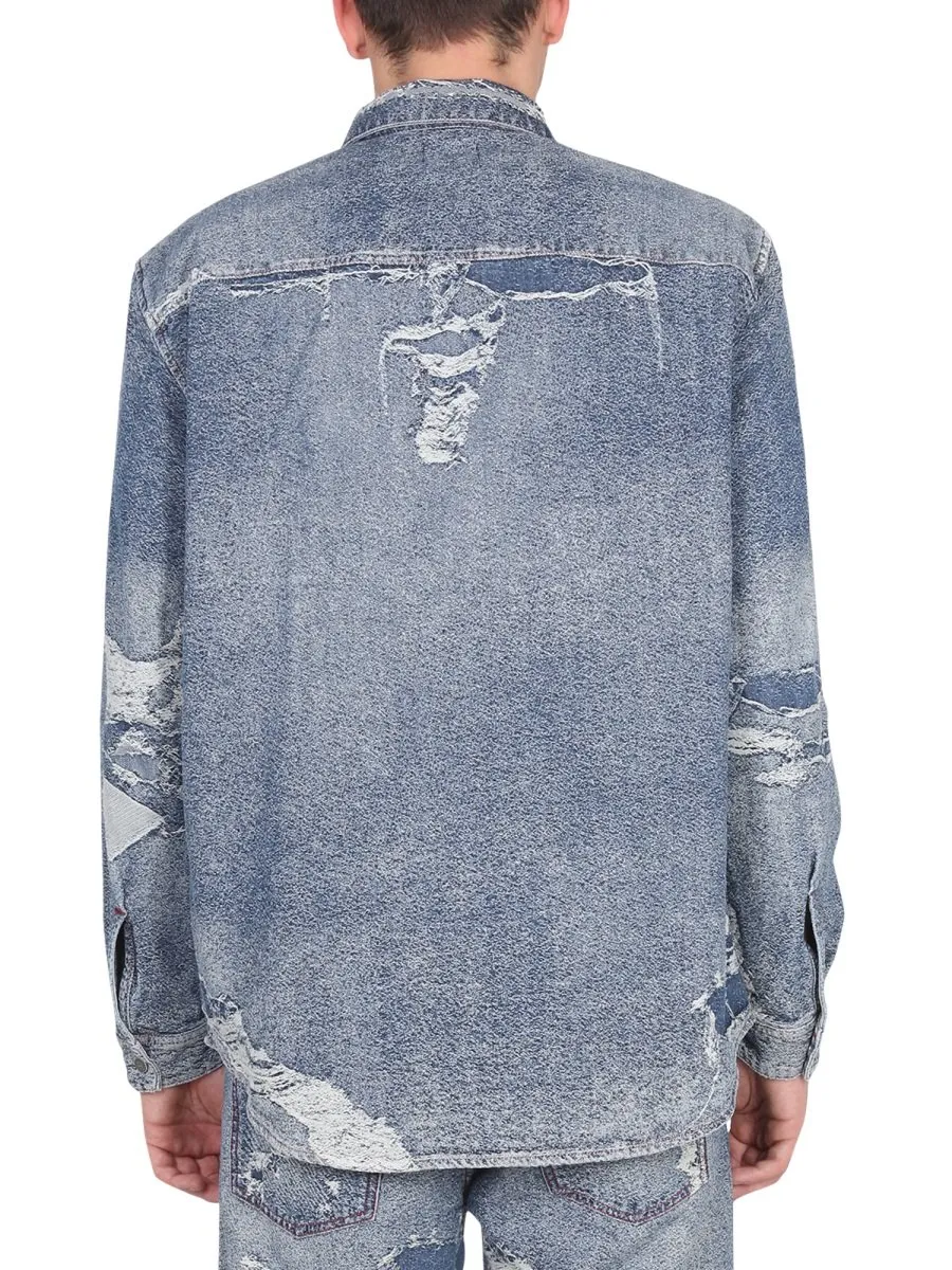 Diesel Distressed Denim Shirt