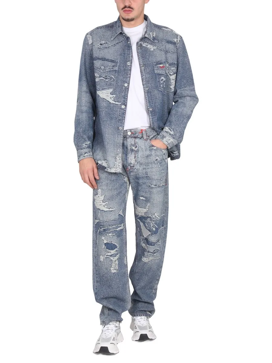 Diesel Distressed Denim Shirt
