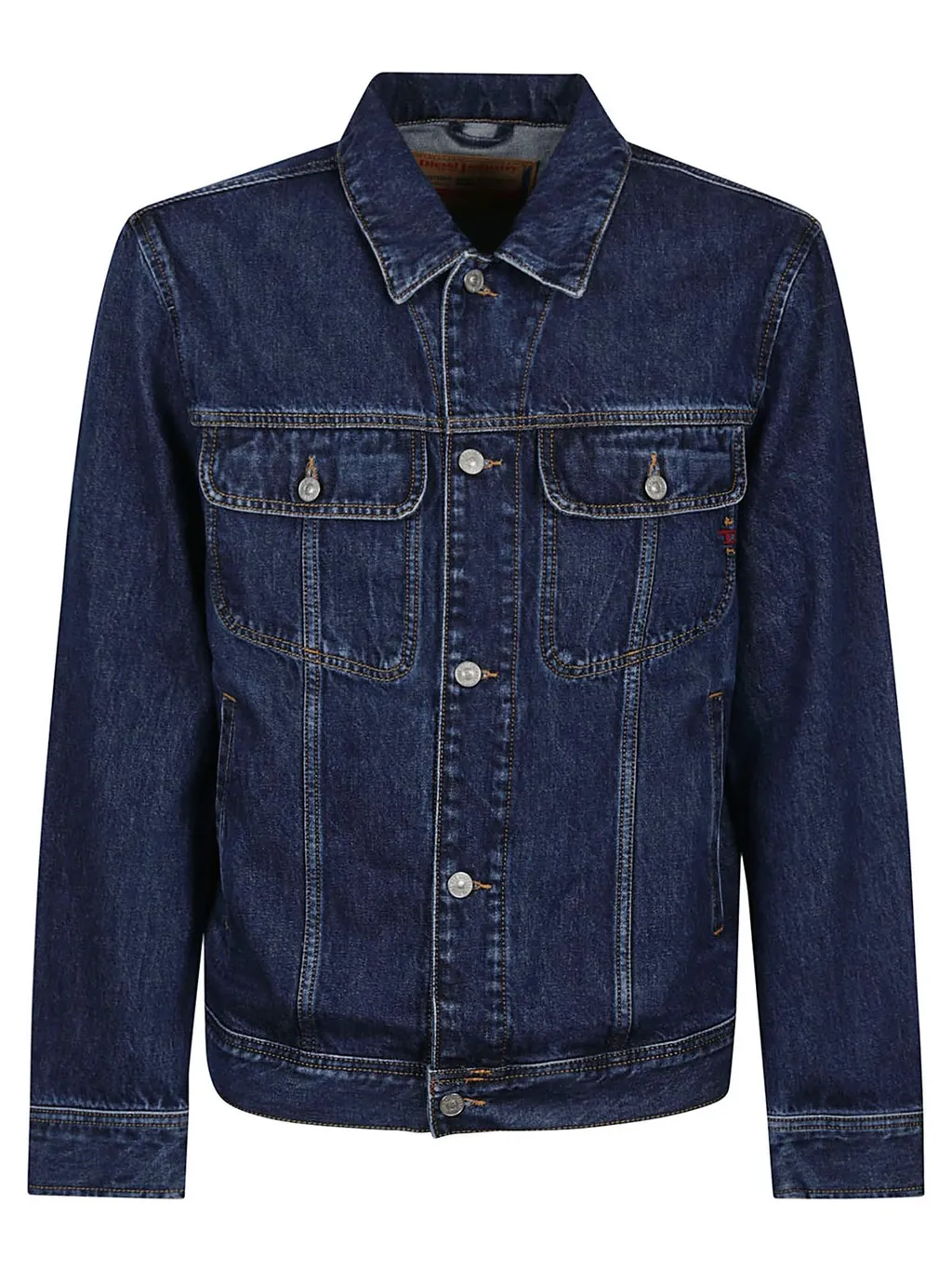 Diesel D Barcy Logo Embroidered Denim Jacket